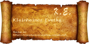 Kleinheincz Evetke névjegykártya